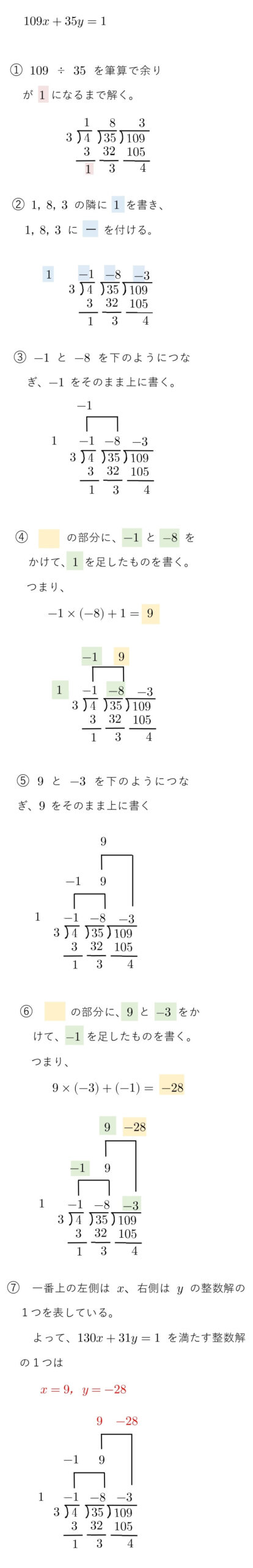 高校数学ａ ユークリッドの互除法 不定方程式 解き方 計算方法 裏ワザ 学校よりわかりやすいサイト