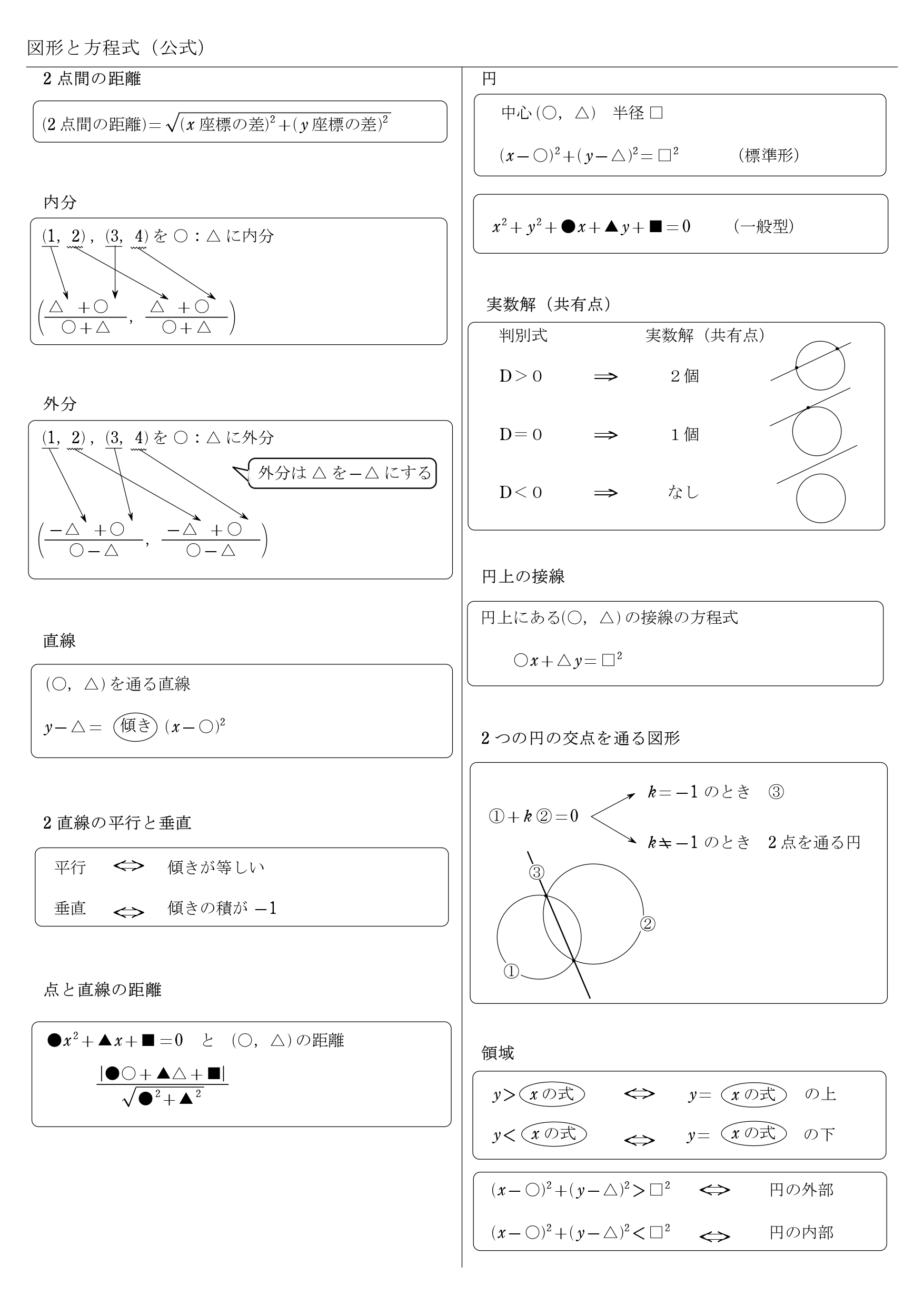 高校数学Ⅱ】図形と方程式 教科書（問題・解答・公式・解説） - 学校 
