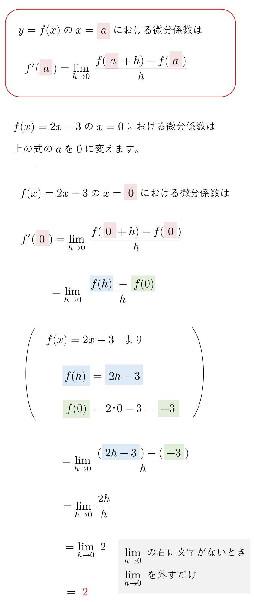 微分係数　問題　定義　解き方