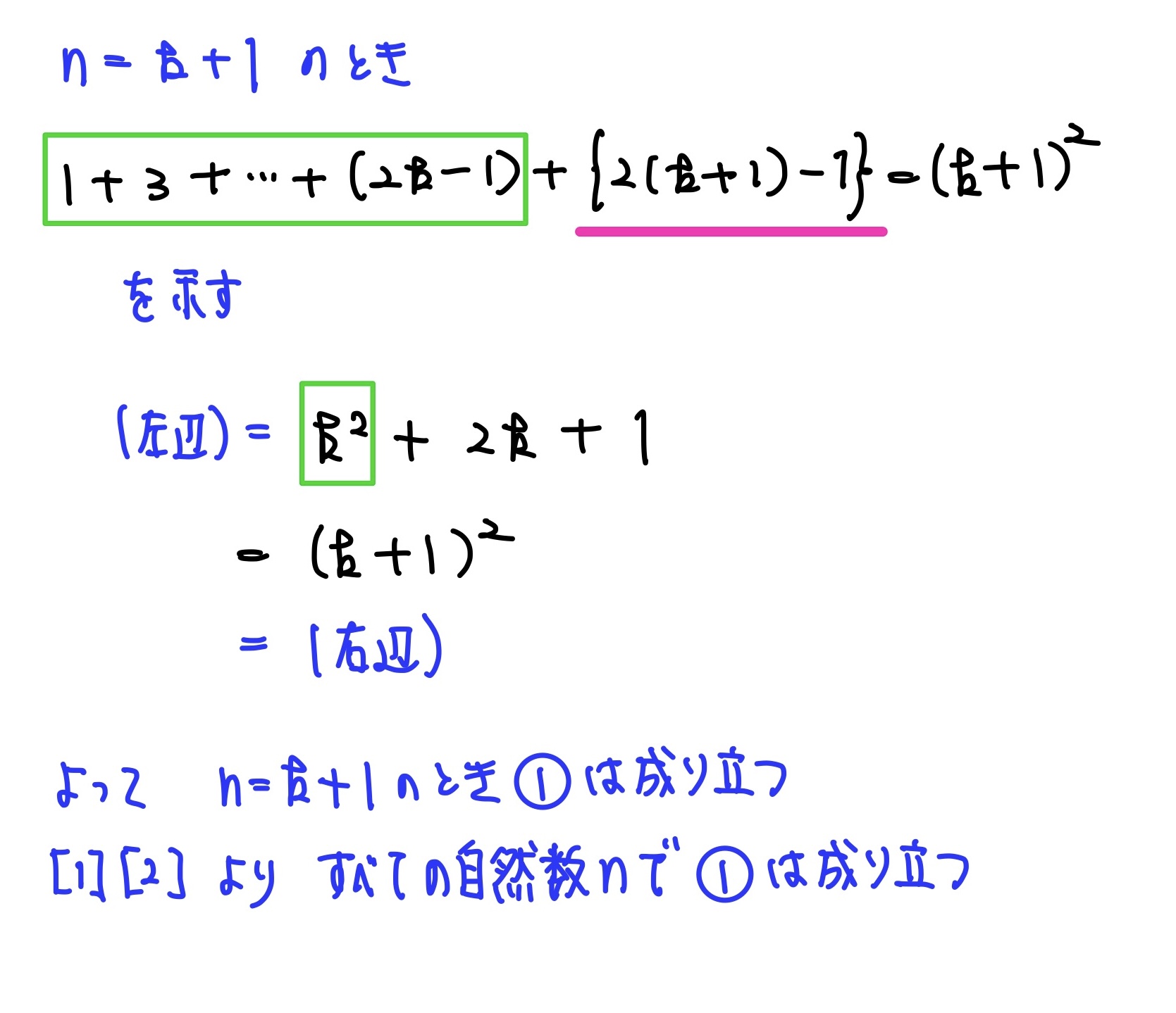 数学的帰納法(等式) 解答2